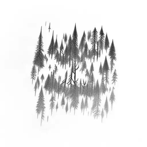 burning forest eith animals running thru it  tattoo design idea