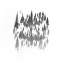 burning forest eith animals running thru it  tattoo design idea