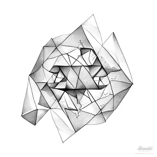 Abstract geometric shapes representing the different facets of autism spectrum disorder tattoo design idea