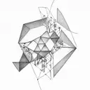 Abstract geometric shapes representing the different facets of autism spectrum disorder tattoo design idea