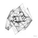 Abstract geometric shapes representing the different facets of autism spectrum disorder tattoo design idea