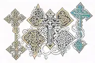 triple cross tattoo design idea
