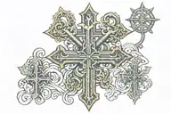 triple cross tattoo design idea