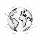 A composition of various physical activities forming the shape of a world map, symbolizing the connection between exercise and travel tattoo design idea