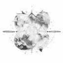 A composition of various physical activities forming the shape of a world map, symbolizing the connection between exercise and travel tattoo design idea