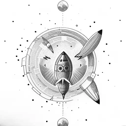 rocket small tattoo design idea