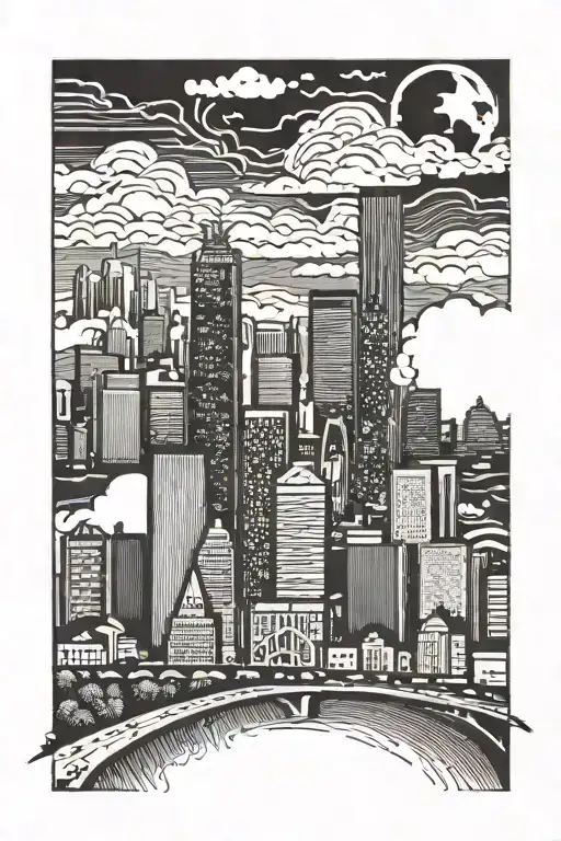 Houston skyline tattoo design idea