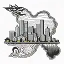 Houston skyline tattoo design idea