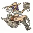 sexy nude cowgirl pinup tattoo design idea