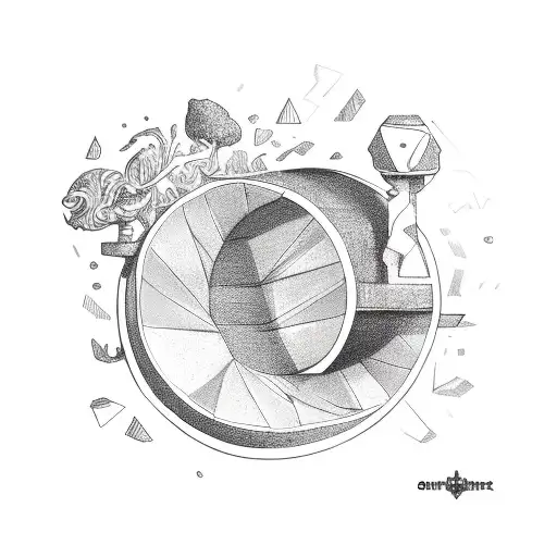 bow going through an orange slice tattoo design idea