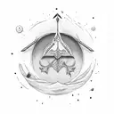 bow and arrow going through an orange slice tattoo design idea