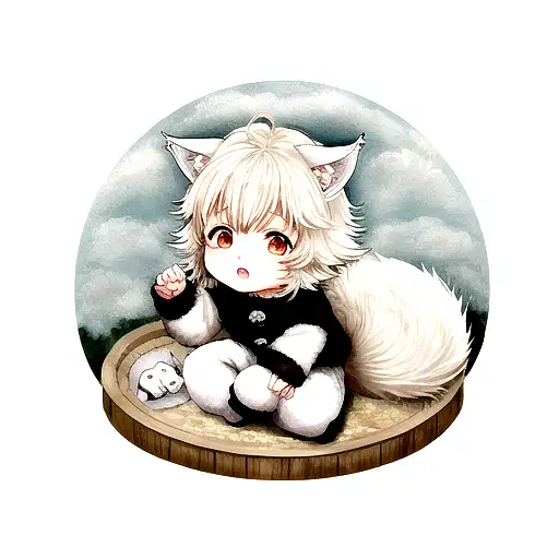 baby wolf tattoo design idea