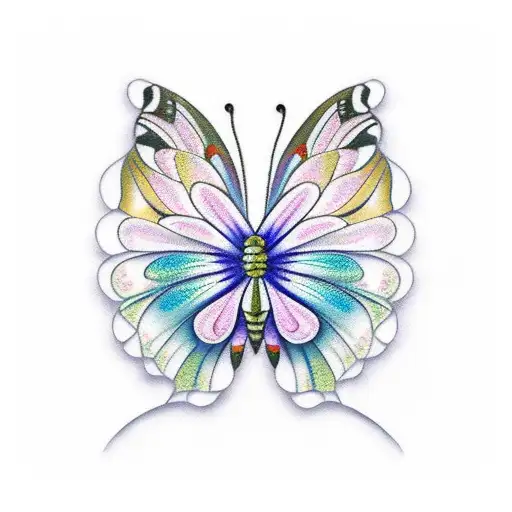 all colors butterfly  tattoo design idea