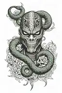 just mask with snake tattoo design idea