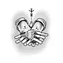 "Can't fight this feeling" with skeleton hands strangling air tattoo design idea