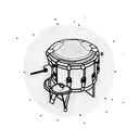 Create a dotwork tattoo of a drum set with intricate geometric patterns tattoo design idea