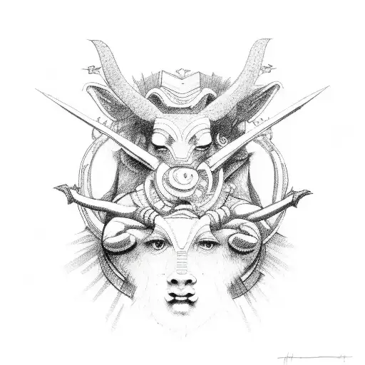 Gemini and Taurus  tattoo design idea