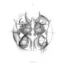 Gemini and Taurus  tattoo design idea