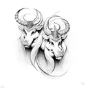 Gemini and Taurus  tattoo design idea