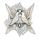 doves, gemini, geometric design incorporating tattoo design idea