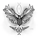 Tree of Life with hummingbird and metatron's cube tattoo design idea