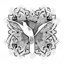 Tree of Life with hummingbird and metatron's cube tattoo design idea