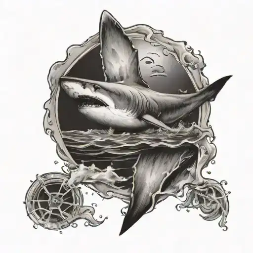 shark fin tattoo design idea