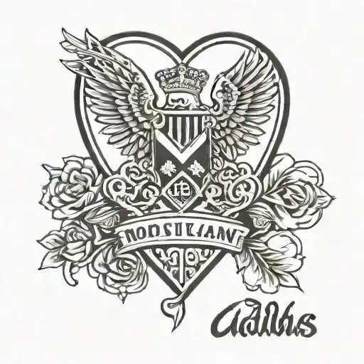adidas originals logo incorporated into the design heart of midlothian football club badge tattoo design idea
