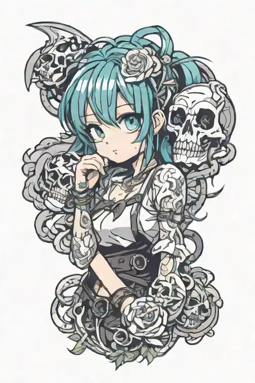 anime characters tattoo design idea