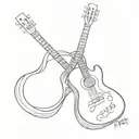 guitar with romans 8:28 tattoo design idea