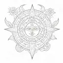god Shiv's symbols such as ohm, Trishul, and third eye with karma chakra. also add one Sanskrit manta  tattoo design idea