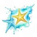 starfish floating tattoo design idea