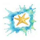 starfish floating tattoo design idea