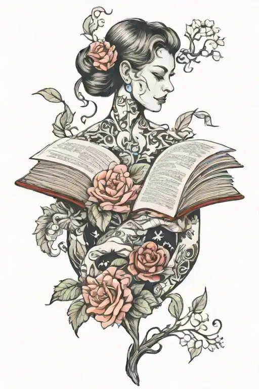 literature romanticism tattoo design idea