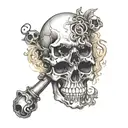 morior invictus text with skulls smoking  tattoo design idea
