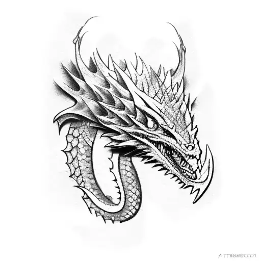 Dragon estilo game of thrones tattoo design idea