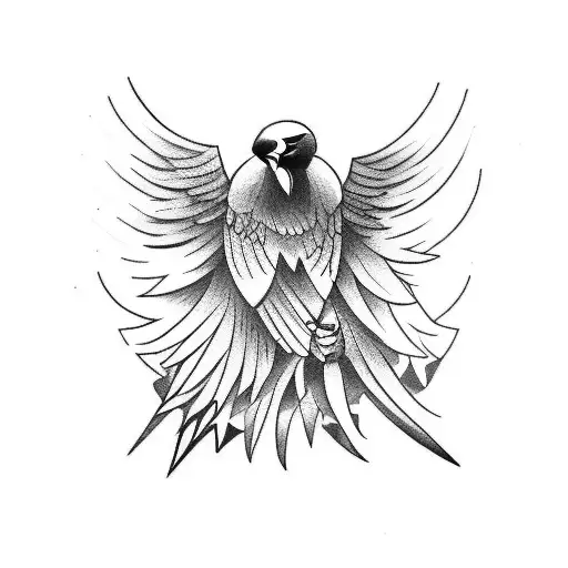 crow and dove  tattoo design idea