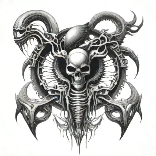 hr giger art tattoo design idea