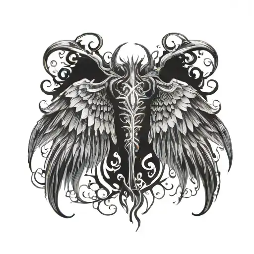 Demonic wings with webbing tattoo design idea