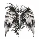 Demonic wings with webbing tattoo design idea