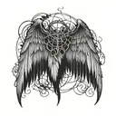 Demonic wings with webbing tattoo design idea