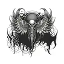 Demonic wings with webbing tattoo design idea