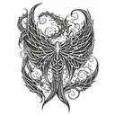 Demonic wings with webbing background tattoo design idea