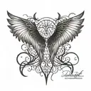 Demonic wings with webbing background black tattoo design idea