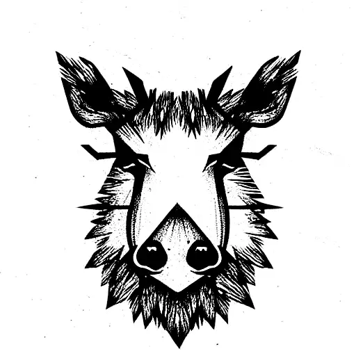 wild boar tattoo design idea