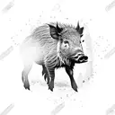 wild boar tattoo design idea