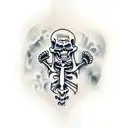 headstone with skeleton hand tattoo design idea