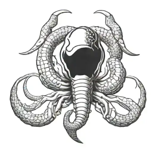 scorpion with snake head tattoo design idea