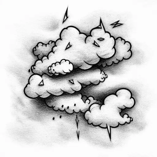 wind, air, clouds tattoo design idea