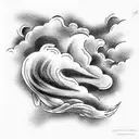 wind, air, clouds tattoo design idea